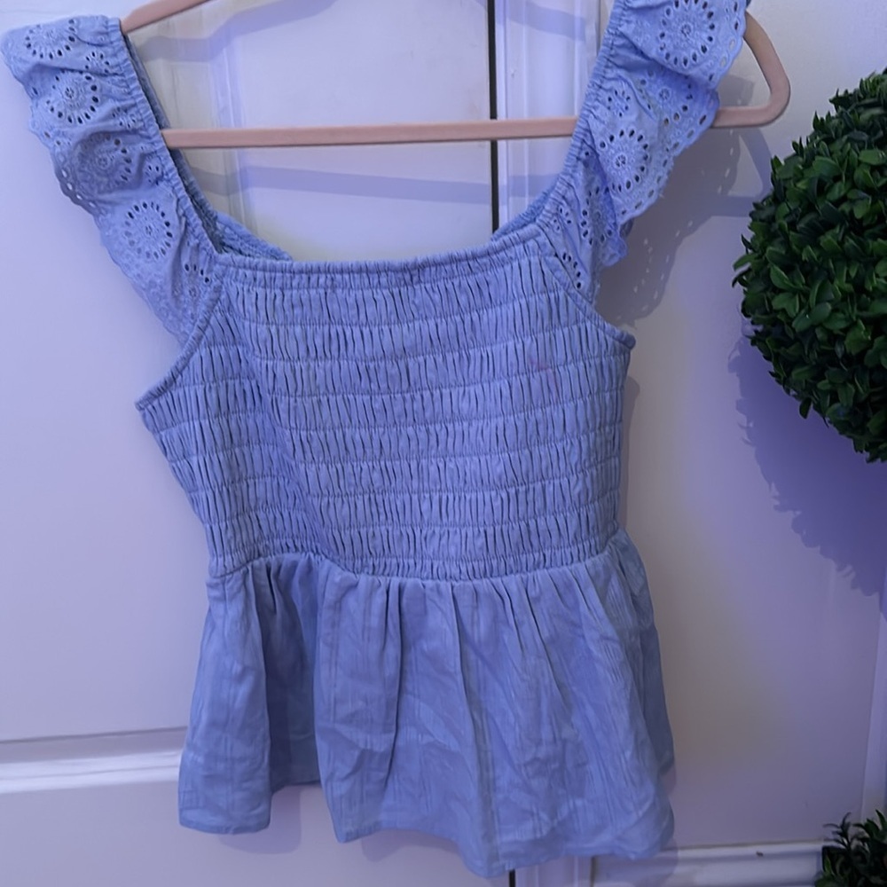 Cute periwinkle frilly top😍💜 - Picture 2 of 2